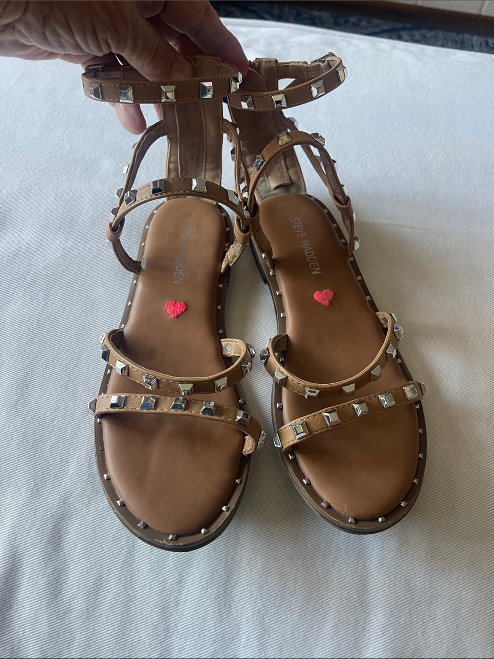 Steve Madden Size 2 Brown Studded Gladiator Sandals